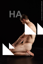 Nude Man White Muscular Short Brown Standard Photoshoot Realistic