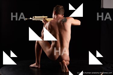 Nude Man White Athletic Short Brown Standard Photoshoot Realistic