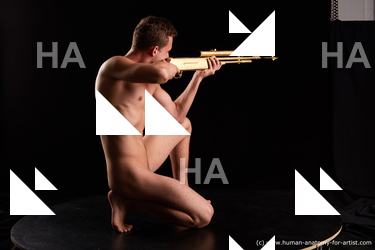 Nude Man White Athletic Short Brown Standard Photoshoot Realistic