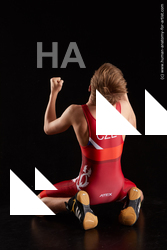 Sportswear Man White Kneeling poses - ALL Slim Short Brown Kneeling poses - on both knees Standard Photoshoot  Academic