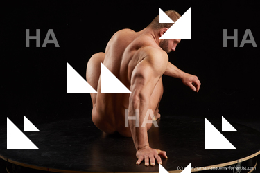Nude Man White Sitting poses - simple Muscular Short Brown Sitting poses - ALL Standard Photoshoot Realistic