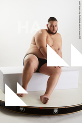 Underwear Man White Sitting poses - simple Overweight Short Black Sitting poses - ALL Standard Photoshoot Academic