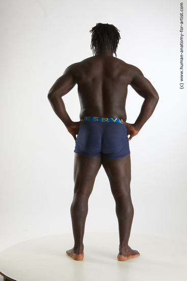 Underwear Man Black Standing poses - ALL Muscular Short Black Standing poses - simple Standard Photoshoot Academic