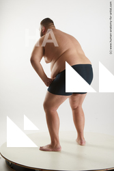 Underwear Man White Overweight Short Black Standard Photoshoot Academic