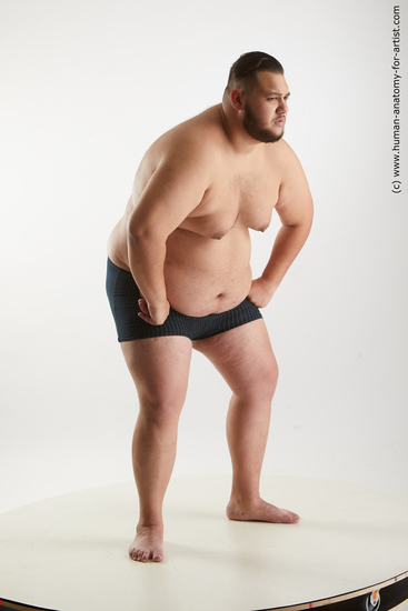 Underwear Man White Overweight Short Black Standard Photoshoot Academic