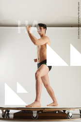 Underwear Fighting Man Asian Slim Short Black Multi angles poses Academic