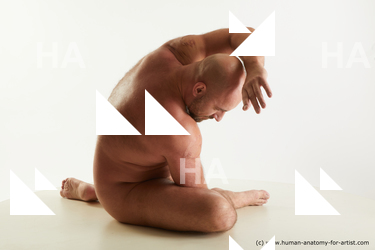 Nude Man White Chubby Bald Standard Photoshoot Realistic