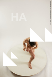 Nude Man White Kneeling poses - ALL Slim Short Brown Kneeling poses - on one knee Multi angles poses Realistic