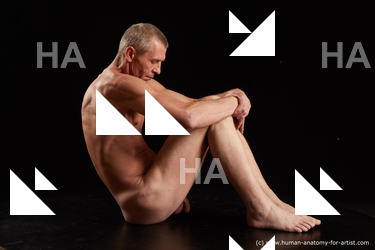 Nude Man White Sitting poses - simple Slim Short Grey Sitting poses - ALL Standard Photoshoot Realistic