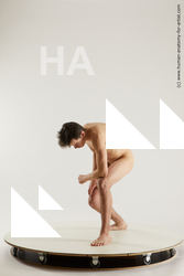 Nude Man White Standing poses - ALL Slim Short Brown Standing poses - bend over Multi angles poses Realistic