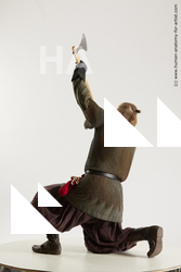 Casual Fighting with axe Man White Kneeling poses - ALL Average Medium Brown Kneeling poses - on one knee Multi angles poses Academic