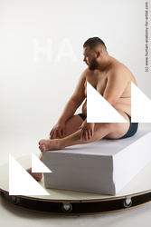 Underwear Man White Sitting poses - simple Overweight Short Black Sitting poses - ALL Standard Photoshoot Academic