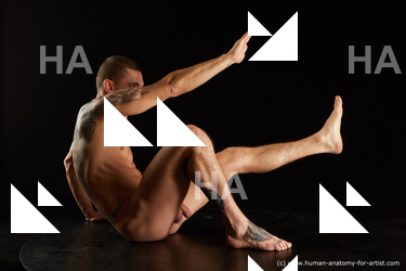 Nude Man White Athletic Short Brown Standard Photoshoot Realistic