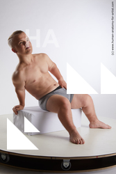 Underwear Man White Sitting poses - simple Average Short Brown Sitting poses - ALL Standard Photoshoot Academic