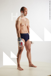 Underwear Man White Sitting poses - simple Average Bald Sitting poses - ALL Standard Photoshoot Academic