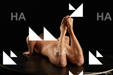 Nude Man Muscular Short Brown Standard Photoshoot Realistic