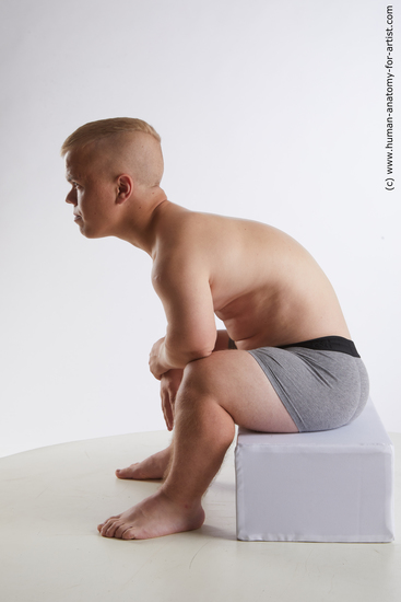 Underwear Man White Sitting poses - simple Average Short Brown Sitting poses - ALL Standard Photoshoot Academic