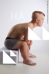 Underwear Man White Sitting poses - simple Average Short Brown Sitting poses - ALL Standard Photoshoot Academic