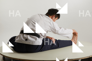 Sportswear Man Asian Slim Short Black Standard Photoshoot Academic