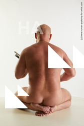 Nude Man White Kneeling poses - ALL Bald Kneeling poses - on both knees Standard Photoshoot Chubby Realistic