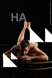 Nude Man White Laying poses - ALL Slim Short Brown Laying poses - on stomach Standard Photoshoot Realistic