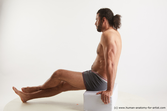 Underwear Man Black Sitting poses - simple Muscular Medium Black Sitting poses - ALL Standard Photoshoot Academic