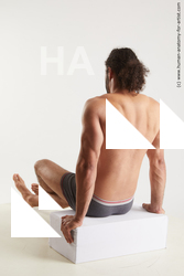 Underwear Man Black Sitting poses - simple Muscular Medium Black Sitting poses - ALL Standard Photoshoot Academic