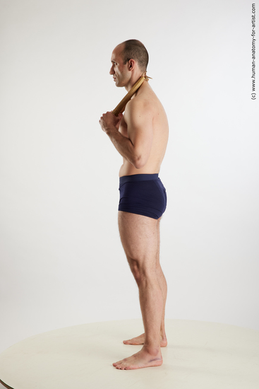 Underwear Man White Standing poses - ALL Average Bald Standing poses - simple Standard Photoshoot Academic