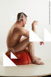 Nude Man White Sitting poses - simple Average Short Brown Sitting poses - ALL Standard Photoshoot Realistic