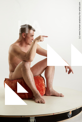 Nude Man White Sitting poses - simple Average Short Brown Sitting poses - ALL Standard Photoshoot Realistic