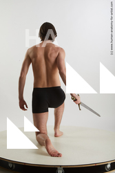 Underwear Man White Kneeling poses - ALL Slim Medium Brown Kneeling poses - on one knee Standard Photoshoot Academic