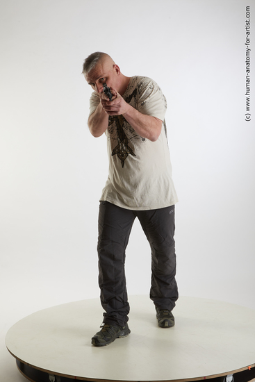 Casual Fighting with gun Man White Average Short Grey Standard Photoshoot Academic
