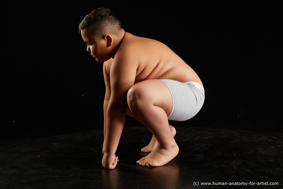 Underwear Man White Overweight Short Brown Sitting poses - ALL Sitting poses - on knees Standard Photoshoot  Academic