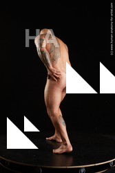 Nude Man White Sitting poses - simple Muscular Short Brown Sitting poses - ALL Standard Photoshoot Realistic