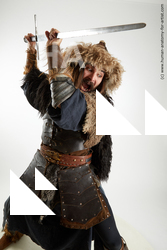 Fighting with sword Man White Slim Long Brown Standard Photoshoot Academic