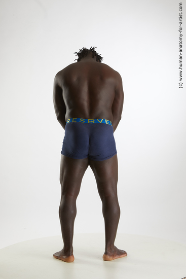Underwear Man Black Standing poses - ALL Muscular Medium Black Standing poses - simple Standard Photoshoot Academic