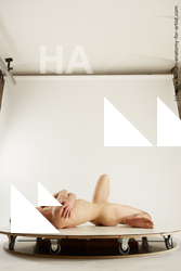 Nude Man White Laying poses - ALL Slim Short Brown Laying poses - on back Multi angles poses Realistic