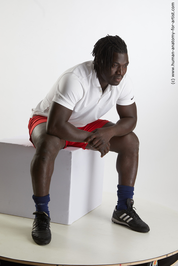 Sportswear Man Black Sitting poses - simple Muscular Medium Black Sitting poses - ALL Standard Photoshoot Academic