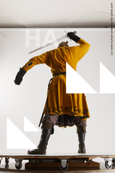 Fighting with sword Man White Average Medium Brown Multi angles poses Academic