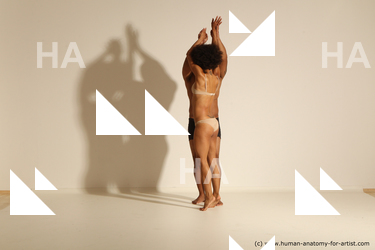 Underwear Woman - Man Black Dancing Dynamic poses Academic