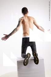 Casual Man White Kneeling poses - ALL Underweight Short Brown Kneeling poses - on both knees Standard Photoshoot Academic