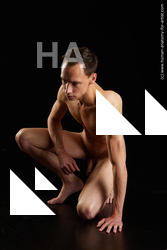 Nude Man White Kneeling poses - ALL Slim Short Brown Kneeling poses - on one knee Standard Photoshoot Realistic