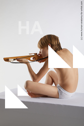 Underwear Man White Sitting poses - simple Slim Short Brown Sitting poses - ALL Standard Photoshoot  Academic