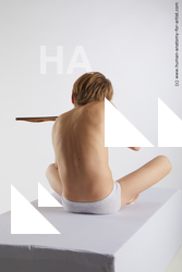 Underwear Man White Sitting poses - simple Slim Short Brown Sitting poses - ALL Standard Photoshoot  Academic