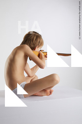 Underwear Man White Sitting poses - simple Slim Short Brown Sitting poses - ALL Standard Photoshoot  Academic