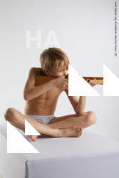 Underwear Man White Sitting poses - simple Slim Short Brown Sitting poses - ALL Standard Photoshoot  Academic