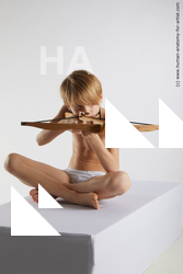 Underwear Man White Sitting poses - simple Slim Short Brown Sitting poses - ALL Standard Photoshoot  Academic