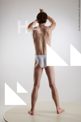 Underwear Fighting with sword Man White Standing poses - ALL Slim Short Brown Standing poses - simple Standard Photoshoot Academic Fighting poses - ALL