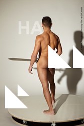 Nude Fighting with sword Man White Standing poses - ALL Athletic Short Brown Standing poses - simple Standard Photoshoot Realistic Fighting poses - ALL