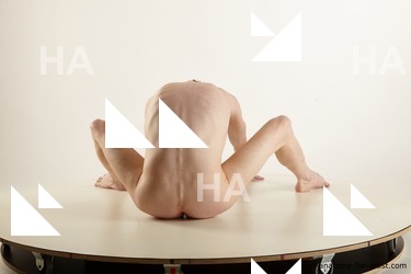 Nude Man White Sitting poses - simple Slim Short Red Sitting poses - ALL Standard Photoshoot Realistic